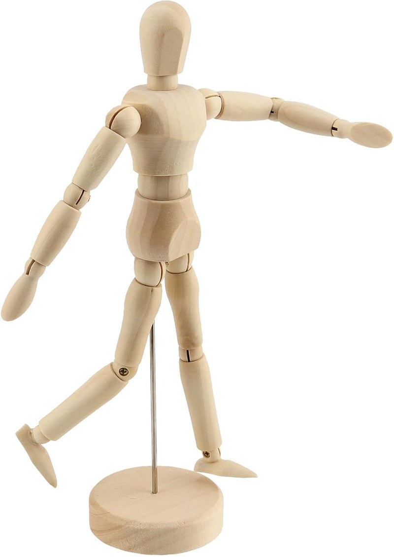 KOHAND 9 Pcs Artists Wooden Manikin, Wooden Moveable Drawing Mannequins Flexible Jointed Mannequin Human Drawing Figure Model for Artists, Painting, Home Office Decoration 5.5/6 /8 Inch - Image 4